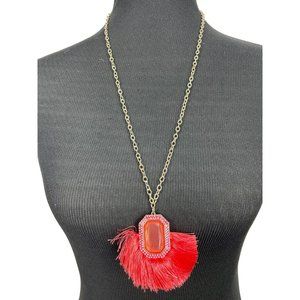 SUGARFIX by Baublebar Strawberry Ice Coral Goldtone Adjustable Chain Emerald Sha